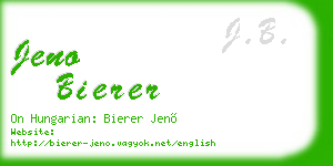 jeno bierer business card